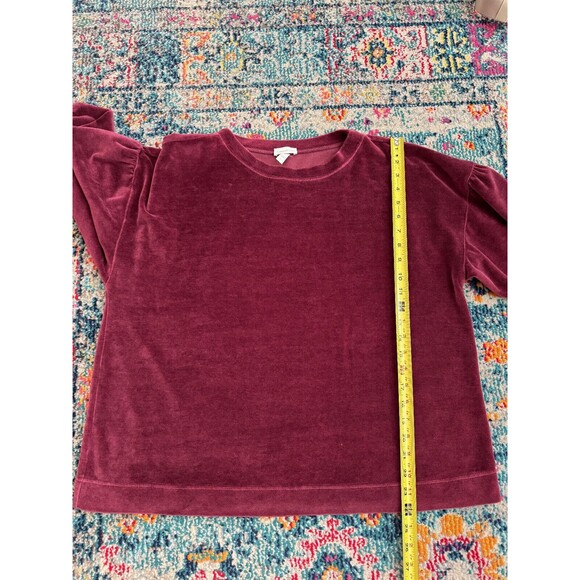 Garnet Hill Women's Moonrise Velour Pullover Sweater Oversized Boxy Size Large - Picture 5 of 8